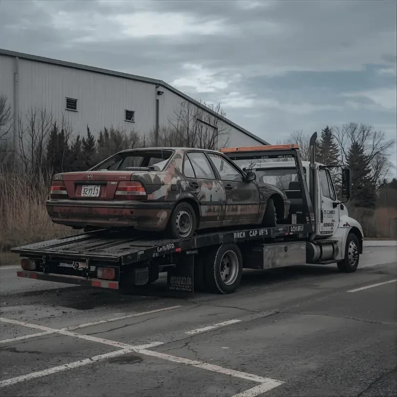 Scrap car removal towing service